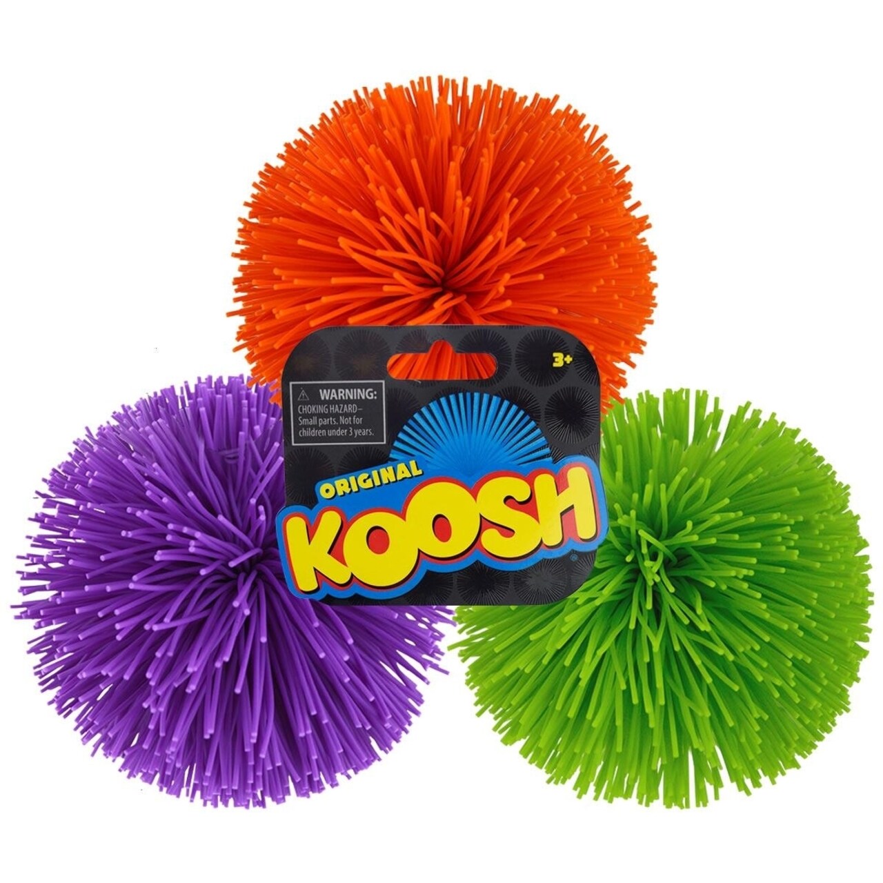 Koosh Ball Classic 3 Pack Purple Green Orange Kids Soft Fidget Toy Sting Play Monster